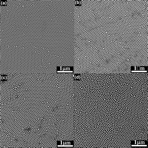 Top View Fesem Images Obtained From Aao Membranes After A The Second