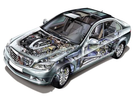 Mercedes Benz C Class 2007 Cutaway Drawing In High Quality