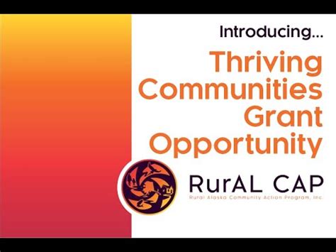 Thriving Communities Grants Program Webinar YouTube