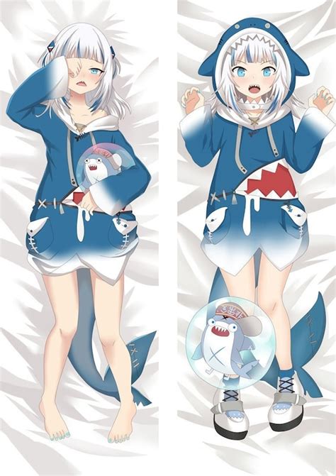 Vtuber Gawr Gura Dakimakura Anime Knuffelen Body Pillow Cover Etsy
