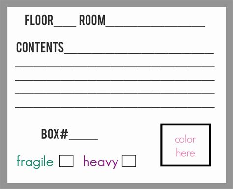 Staying Organized On Moving Day Free Printable Packing Labels Best With