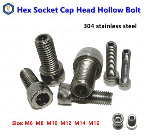 M6 M8 M10 M12 M14 M16 Hex Socket Cap Head Hollow Screws Bolt With Nuts