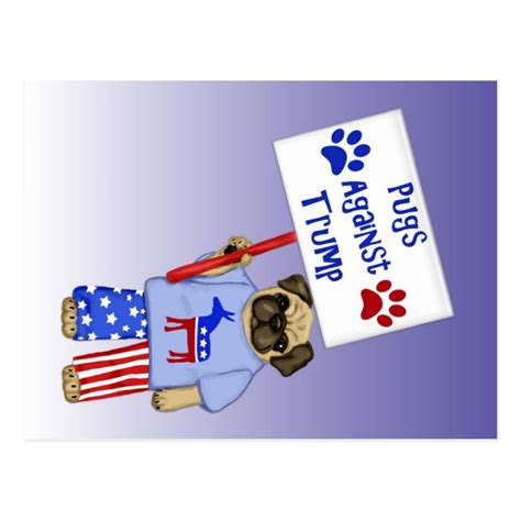 Pugs Against Trump Postcard