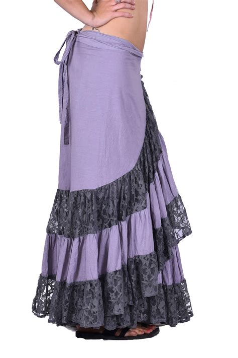 Long Gypsy Boho Skirt Hippy Lace Wraparound Skirt Altshop Uk