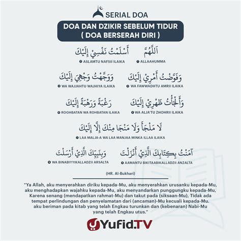 Ensiklopedia Islam – Doa dan Dzikir Sebelum Tidur: Doa Berserah Diri