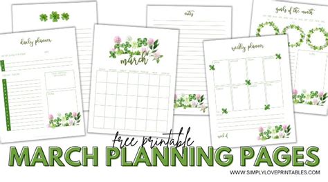 Free March Planning Pages Simply Love Printables