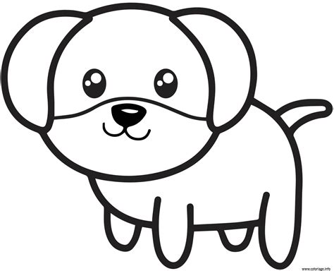Coloriage Chien Trop Mignon Cute Kawaii Dog Dessin Chien à Imprimer