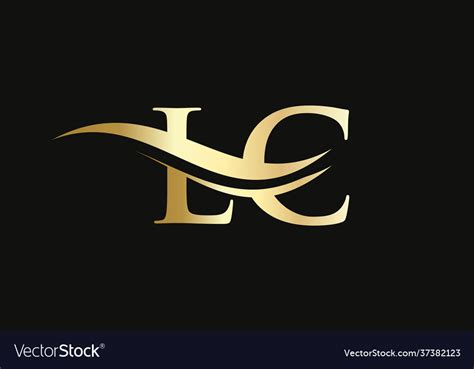 Initial Gold Letter Lc Logo Design Lc Logo Design Vector Image