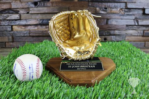 Golden Baseball Glove Award Baseball Award Baseball Glove Awards Trophy