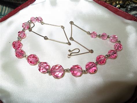 Lovely Vintage S Pink Crystal Necklace On Rolled Gold Chain By AlohaSparklingJewels On Etsy