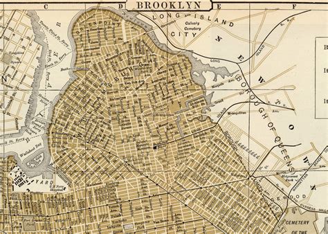 1901 Antique Map Of Brooklyn New York City Old City Map Etsy Canada