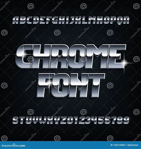 Beveled Chrome Alphabet Vector Font 63919034