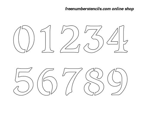 3 Inch Number Stencils Free Printable Number Stencils Numbers 1 To