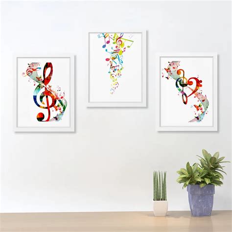 Colorful Music Notes Canvas Art Print Wall Pictures Abstract Music