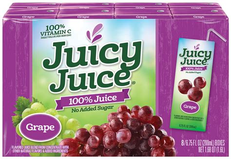 Juicy Juice Grape Juice Single Serve Slim Box 54 Fluid Ounce 4 Per