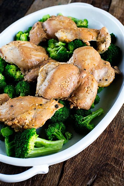 Soy Honey Chicken Thighs Recipe With Lemon Broccoli Dine