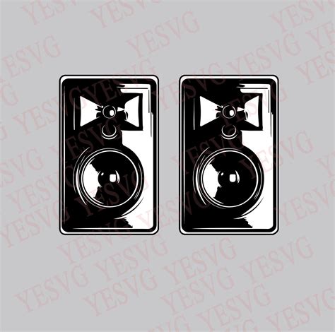 Speaker Svg Speakers Clipart Black And White Graphic 2 Color Stereo Downloadable Vector