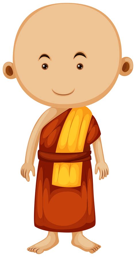 Buddhist Monk With Happy Face 559482 Vector Art At Vecteezy