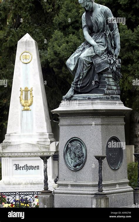 The Grave Of Ludwig Van Beethoven At The Central Cemetery In Vienna