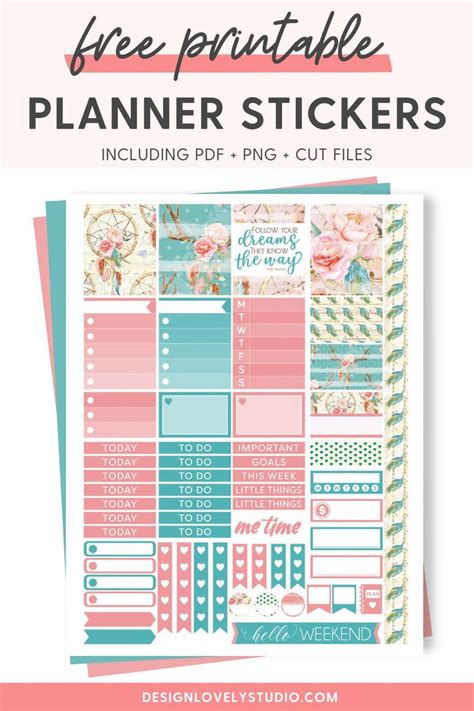 Boho Dreamcatcher Free Printable Planner Stickers Design Lovely
