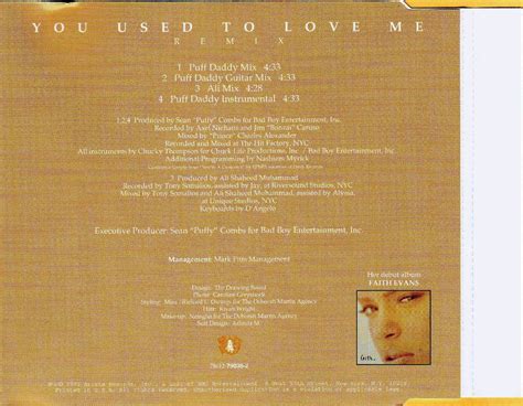 Cds Singles Colection Faith Evans You Used To Love Me Remix Promo