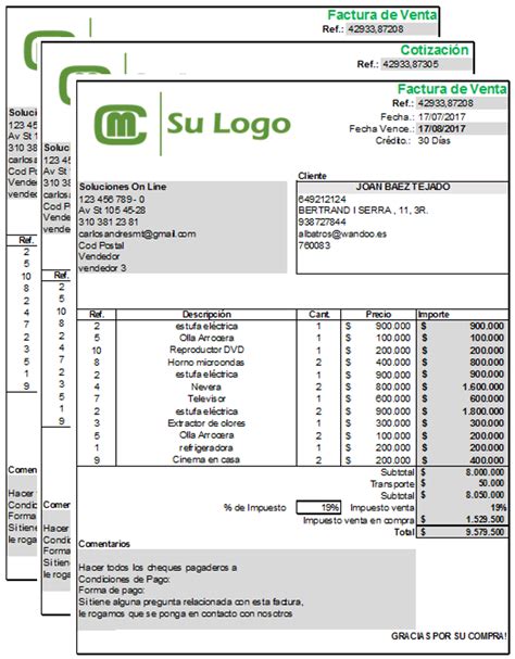 Sistema De Facturación Y Ventas En Excel Descargar Gratis