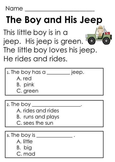 Picture Comprehension For Grade 1 Pdf Reading Comprehension Stories