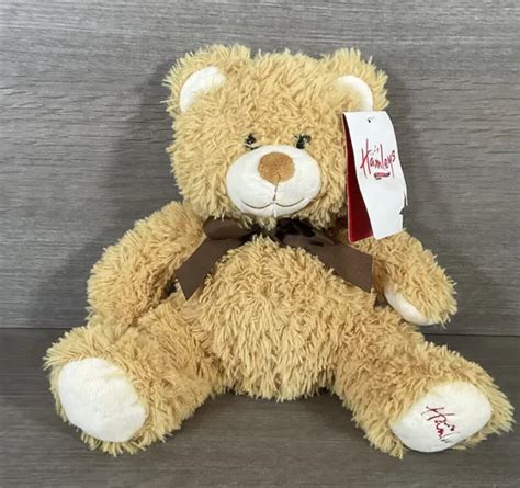 Hamleys London Teddy Bear Plush 10 Sitting Brown Ribbon Bow Tags £699