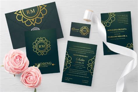22 april at 17:28 ·. Banner Pernikahan Islami / Muslim Wedding Invitations Arabic Stems Rectangle Classic Collection ...