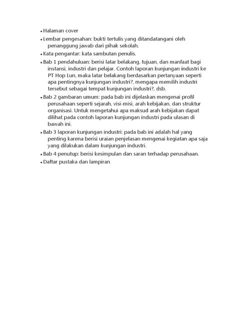 Contoh Laporan Kunjungan Industri Pdf