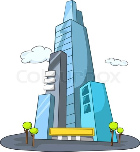 Cartoon Illustration Skyscraper Stock Vektor Colourbox