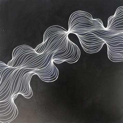 Abstract Line Art Modern Acrylic Painting Organic Line Shape Design