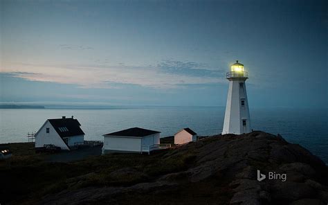 Hd Wallpaper Newfoundland Cape Spear Lighthouse Bing 2018 Sea Water