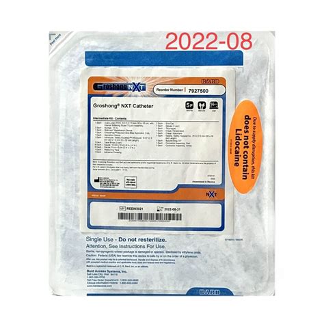 New Bard 7927500 Groshong Nxt Catheter Exp 2022 08 Disposables