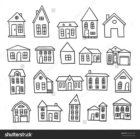 Hand Drawn House Vector Set How To Draw Hands House Doodle House Sketch