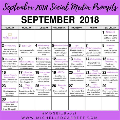 September Social Media Prompts Social Media Management Tools Social