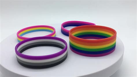 Lgbt Pride Rainbow Pansexual Asexual Genderqueer Bisexual Silicone Rubber Bracelets Gay Lesbian