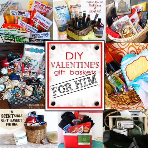 Why not just make a diy valentine's day card or brainstorm some fabulous winter date ideas instead—like a trip to your local skating rink or a cozy night in? DIY Valentine's Day Gift Baskets- For Him! - Darling Doodles