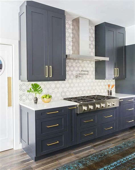 Love Love Love This Whole Thing The Navy Cabinets The Tile Backsplash