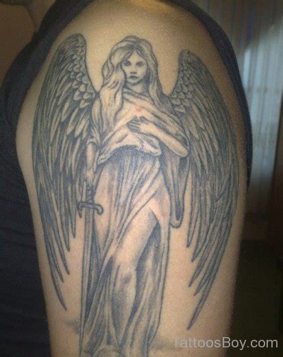 Guardian Angel Tattoo Design On Shoulder Tattoos Designs