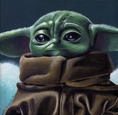 Baby Yoda Aka Grogu Painting By Marc D Lewis Fine Art America