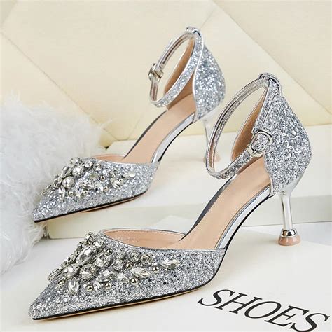 Stylewe Heels Adjustable Buckle Pointed Toe Elegant Rose Gold Heels