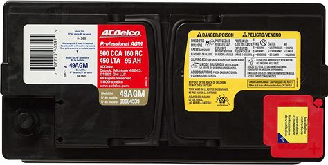 Acdelco 49agm Professional Agm Automotive Bci Group 49 Battery Partlimit