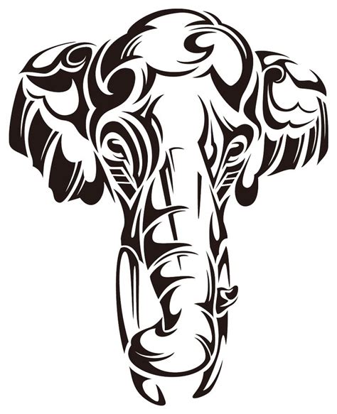 Bonny Black Tribal Elephant Head Tattoo Design Tattooimagesbiz