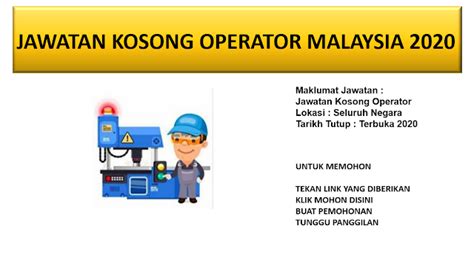 Administrative assistant, kerani, management trainee and more on indeed.com. KERJA KOSONG OPERATOR