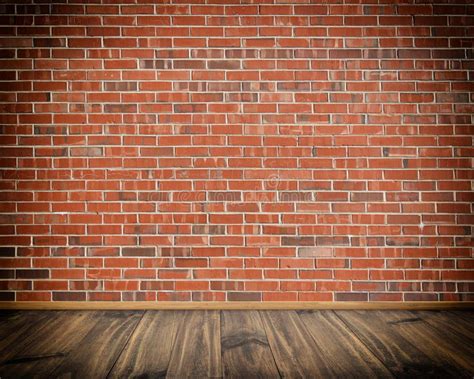Brick Wall With Wooden Floor Stock Image Image Of Background Brick