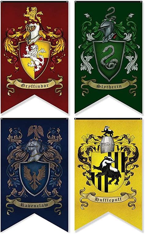 Harry Potter Printable Hogwarts House Crest Banners Casas Do Harry