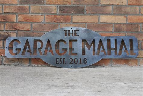 Garage Mahal Custom Metal Garage Bar Man Cave Sign Personalized