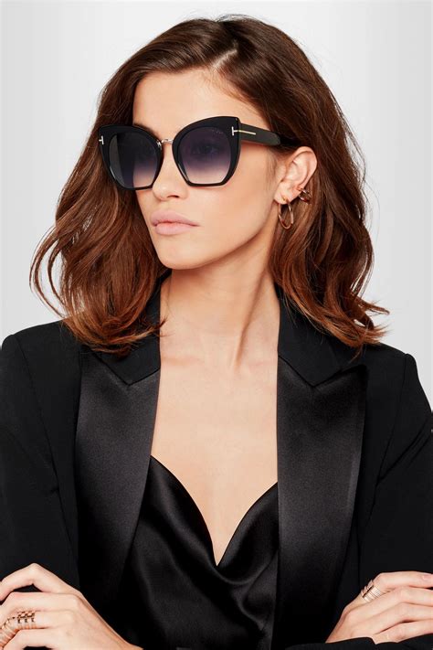 Tom Ford Samantha Cat Eye Acetate Sunglasses In Black Lyst