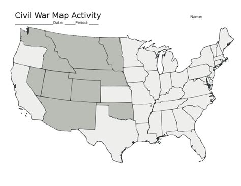 Civil War Map Activity Map Pdf